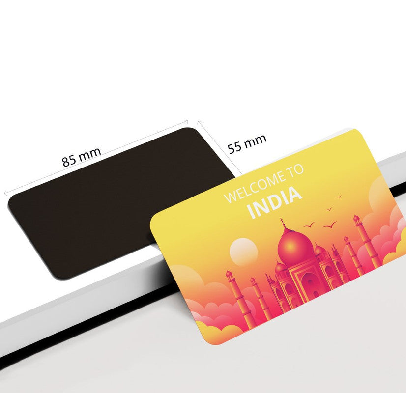 dhcrafts Rectangular Rubber Fridge Magnet / Magnetic Card Multicolor India D1 Design Pack of 1 (8.6cm x 5.4cm)